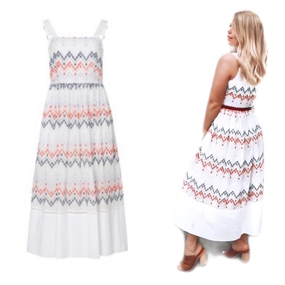 Sabina Musayev White Embroidered Fiji dress XL - Picture 2 of 9